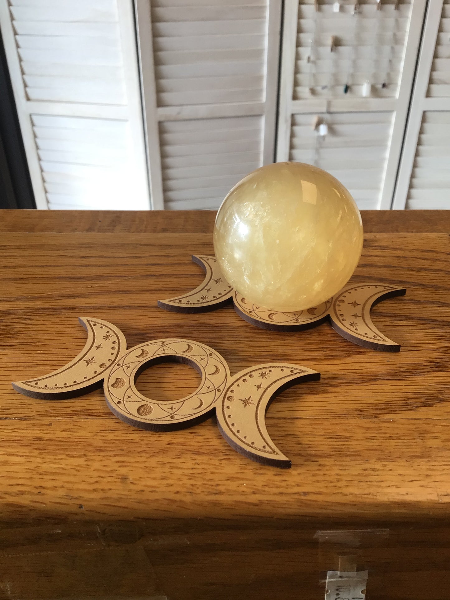 Engraved Sphere Holder - Moon Phase Large