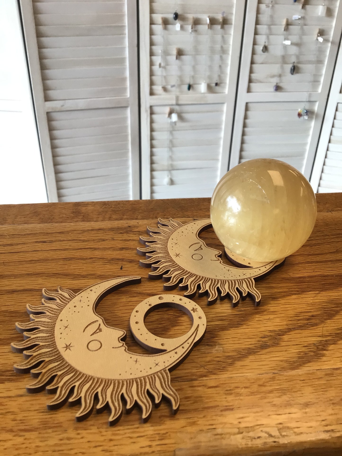 Engraved Sphere Holder - Moon Large