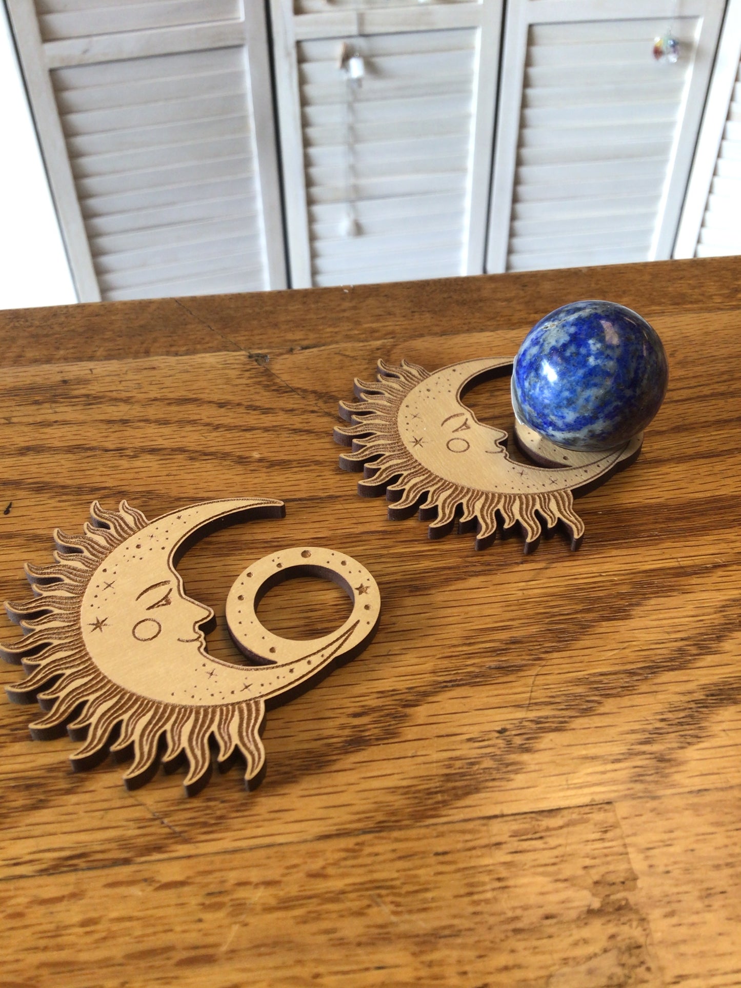 Engraved Sphere Holder - Moon Small