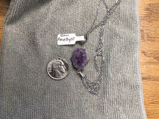 Raw amethyst necklace