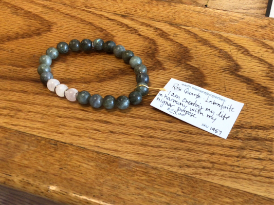 Labradorite and rose quarts bracelet