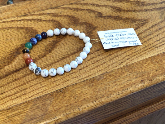 Howlite 7 chakra bracelet