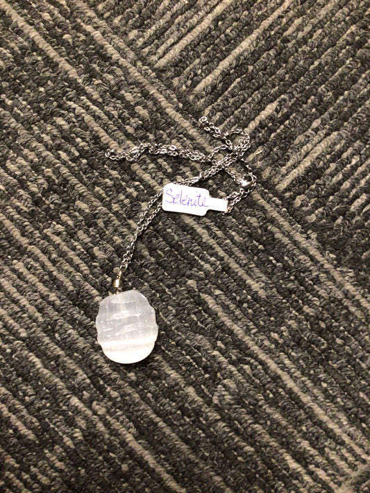 Selenite necklace