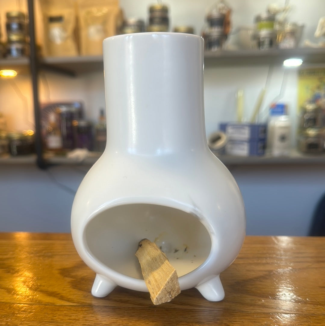 White Chimenea Ceramic