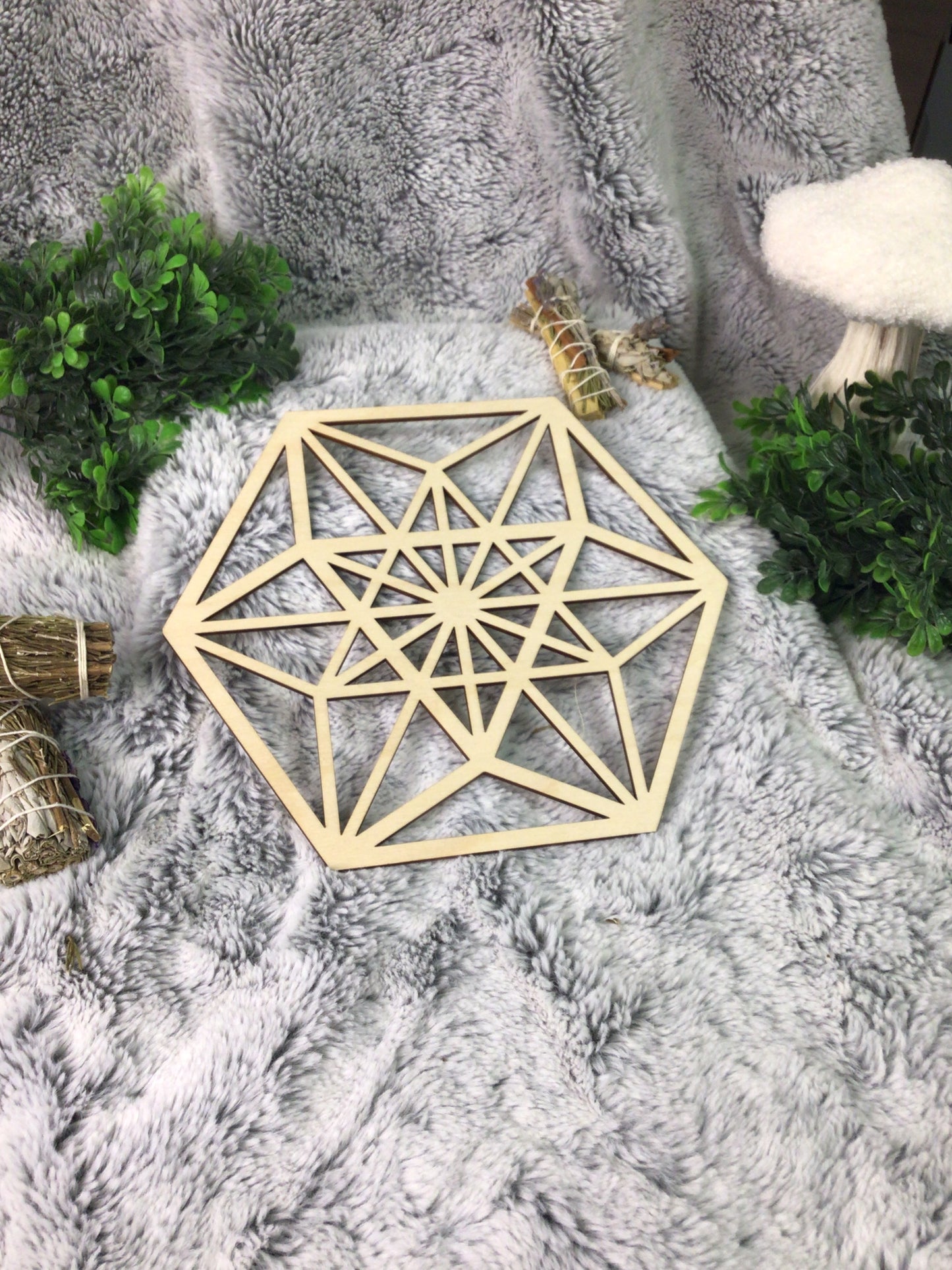 Wooden crystal grid