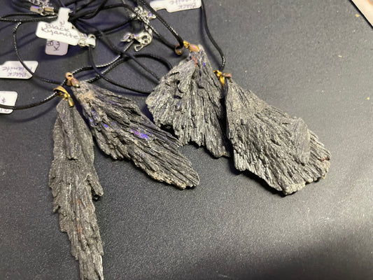 Black kyanite necklace