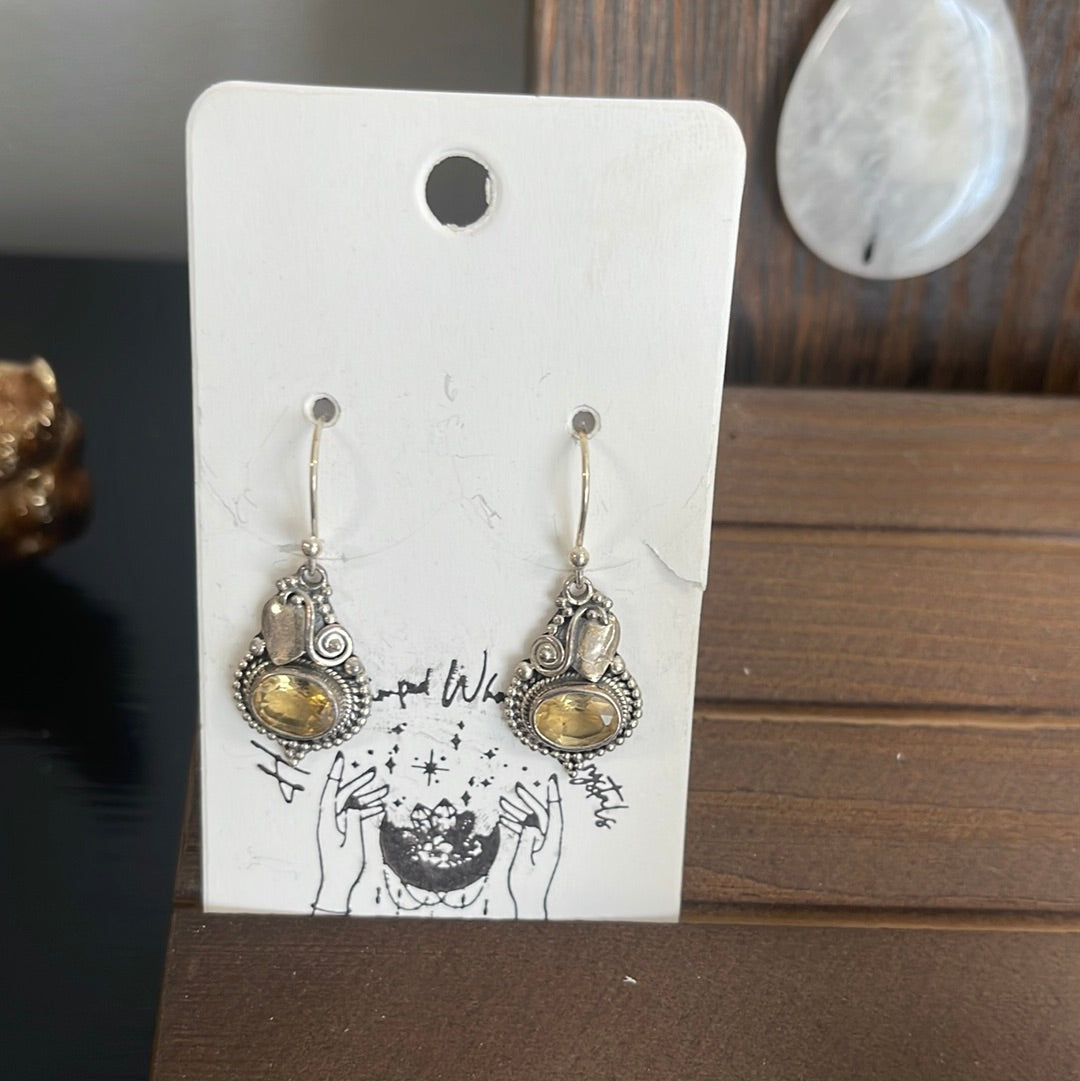 Sterling silver citrine earrings