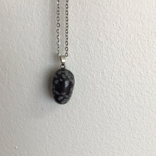 Snowflake Obsidian necklace