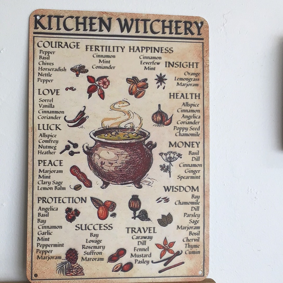 Kitchen Witchery Metal sign